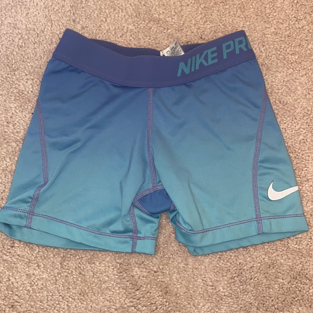 Blue ombré children’s nike pro shorts
